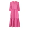 Justine Tabak Pink Linen Petticote Lane Dress Womenswear 1 Justine Tabak Pink Linen Petticote Lane Dress Womenswear