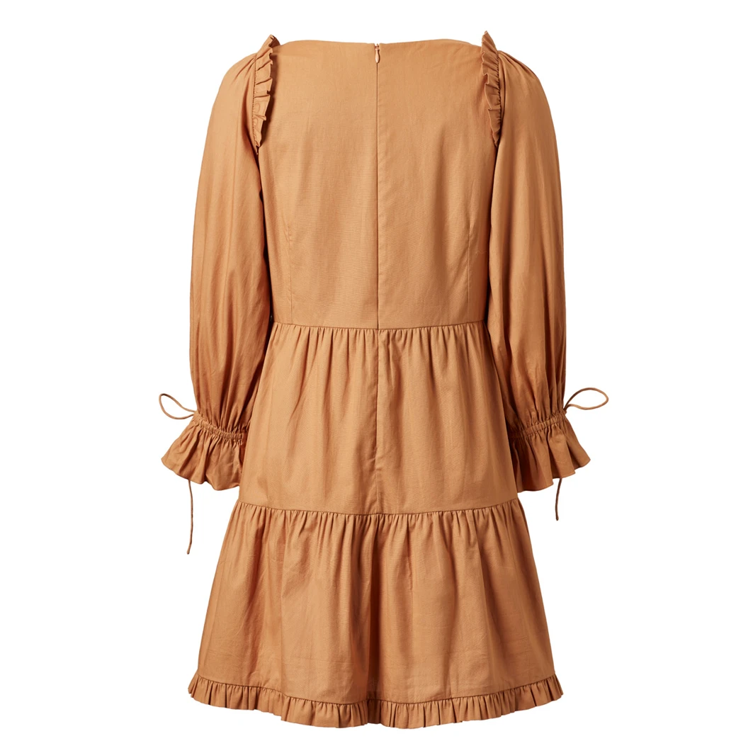 Seren Tabby Mini Dress - Russet Womenswear 4 Seren Tabby Mini Dress - Russet Womenswear